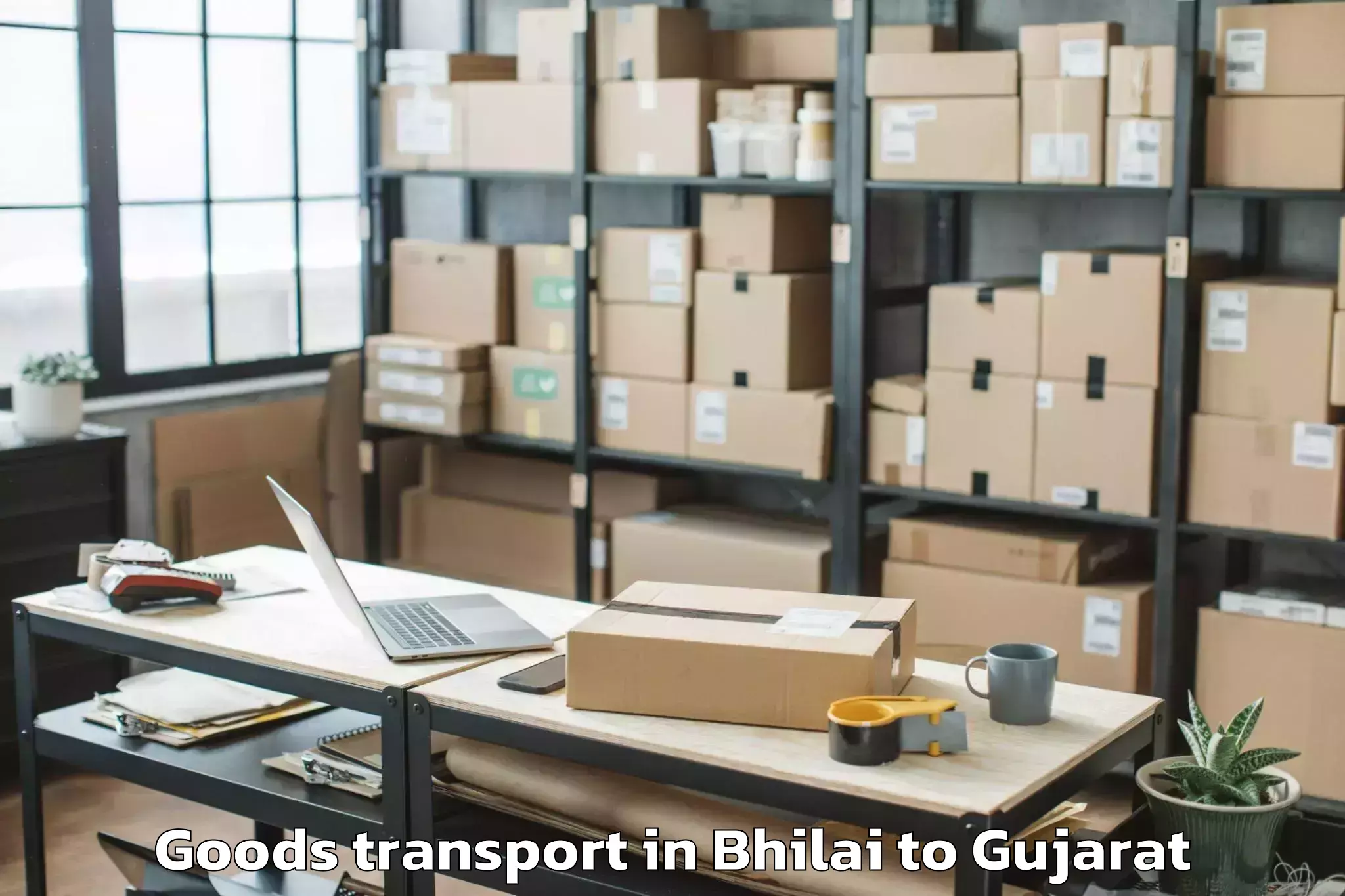 Reliable Bhilai to Unjha Goods Transport